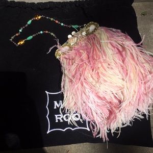 Moo Roo feather clutch/bag